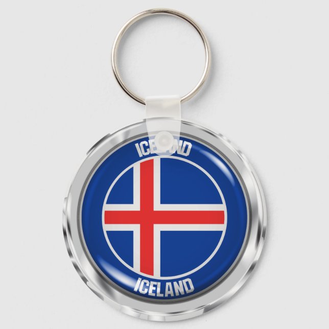 Llavero Emblema de Islandia redonda (Anverso)