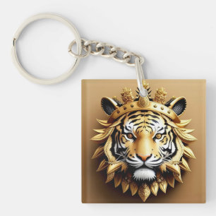 Llavero Emblema de la Cresta del Tigre Dorado