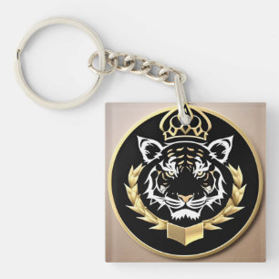 Llavero Emblema de la Cresta del Tigre Dorado