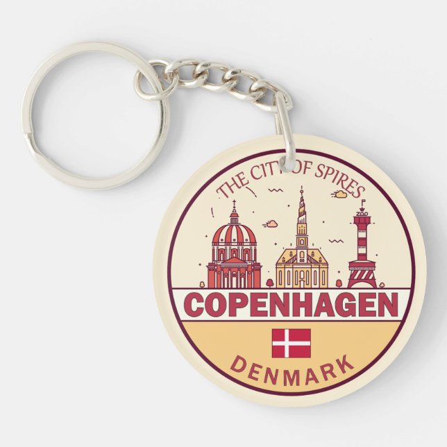 Llavero Emblema de la línea aérea de la ciudad de Copenhag (Frente)