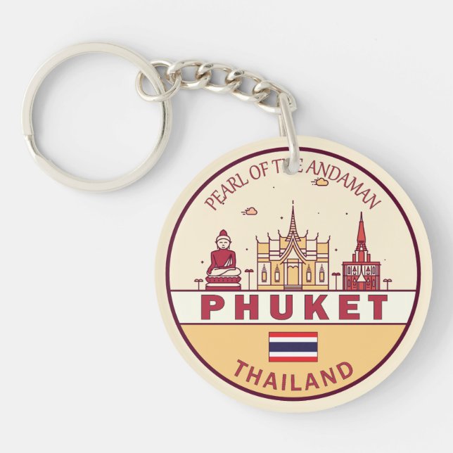 Llavero Emblema de la línea aérea de Phuket Thailand City (Frente)