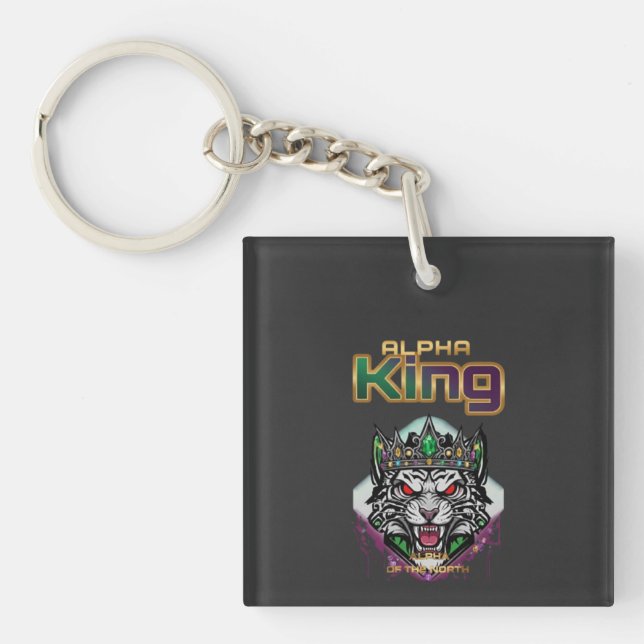 Llavero emblema de león Alpha King de estímulo diario (Frente)