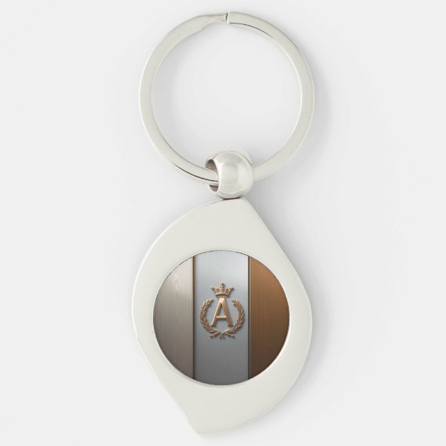 Llavero Emblema de Monograma Dorado A (Anverso)