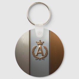 Llavero Emblema de Monograma Dorado A