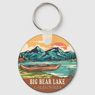 Llavero Emblema de pesca en bote de Big Bear Lake Californ
