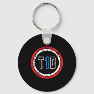 Llavero Emblema de T1d Conciencia de la Diabetes Tipo 1 