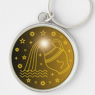 Llavero Emblema del Zodiaco Acuario Símbolo Celestial Mí