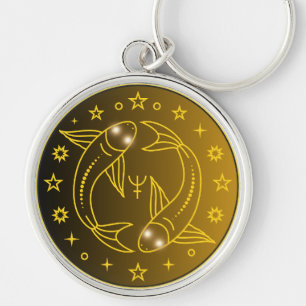 Llavero Emblema del Zodíaco Piscis Símbolo Celestial Mín