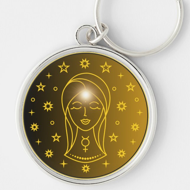 Llavero Emblema del Zodíaco Virgo | Símbolo Celestial Míni (Frente)