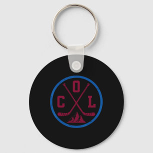Llavero Emblema divertido de hockey vintage de Colorado
