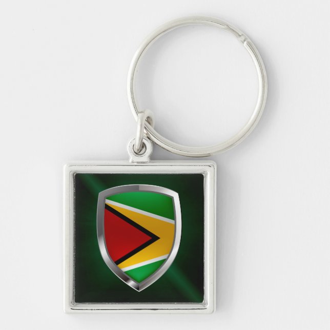 Llavero Emblema metálico de Guyana (Frente)
