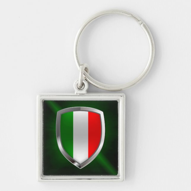 Llavero Emblema metálico de Italia (Frente)