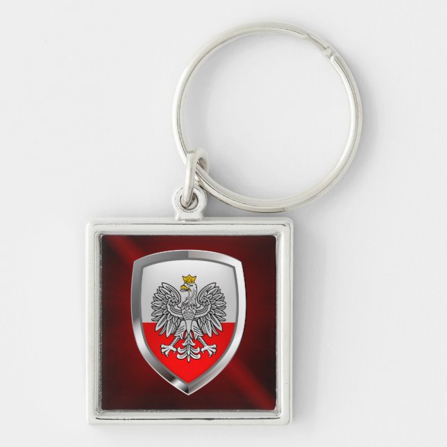 Llavero Emblema metálico de Polonia (Frente)