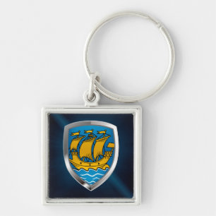 Llavero Emblema metálico de San Pedro y Miquelón