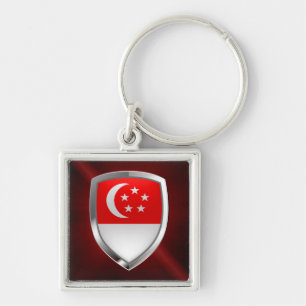 Llavero Emblema metálico de Singapur