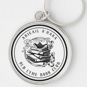 Llavero Emblema personalizado de club de lectura negro vin