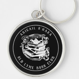 Llavero Emblema personalizado de club de lectura negro vin