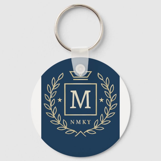 Llavero "Emblema Real NMKY – Diseño de Cresta con Monogram (Anverso)