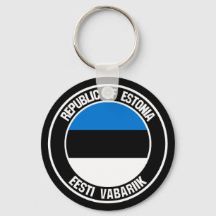 Llavero Emblema redondeado de Estonia