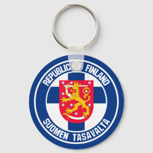 Llavero Emblema redondeado de Finlandia