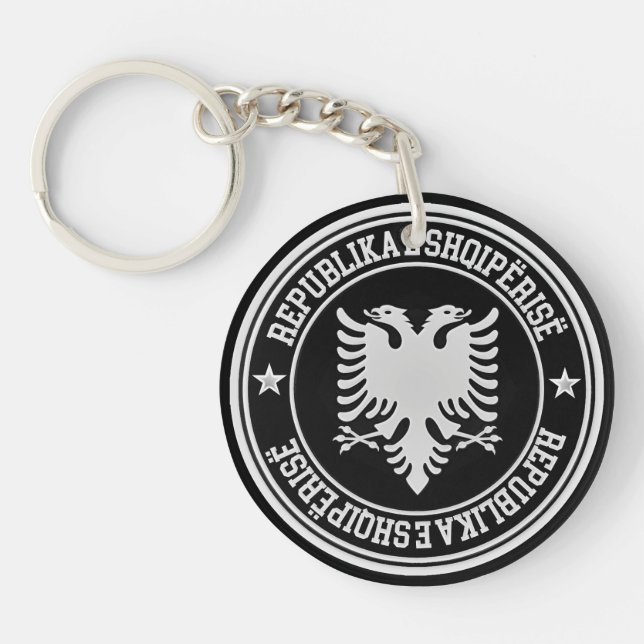 Llavero Emblema redondo de Albania (Frente)
