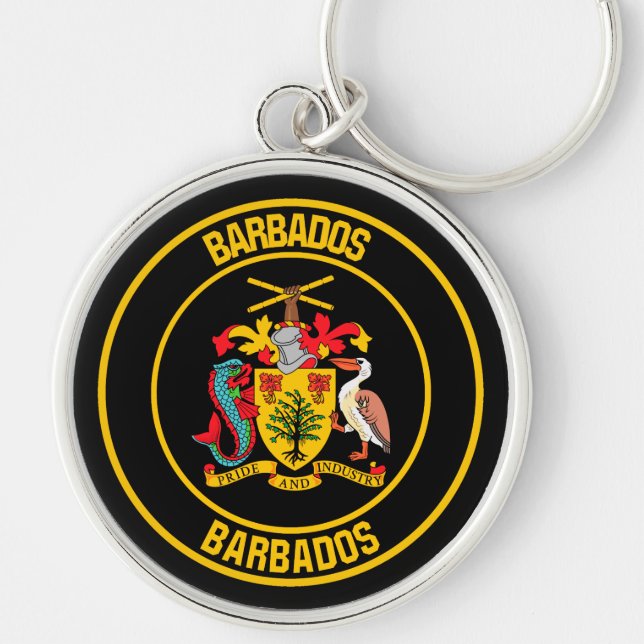 Llavero Emblema redondo de Barbados (Frente)