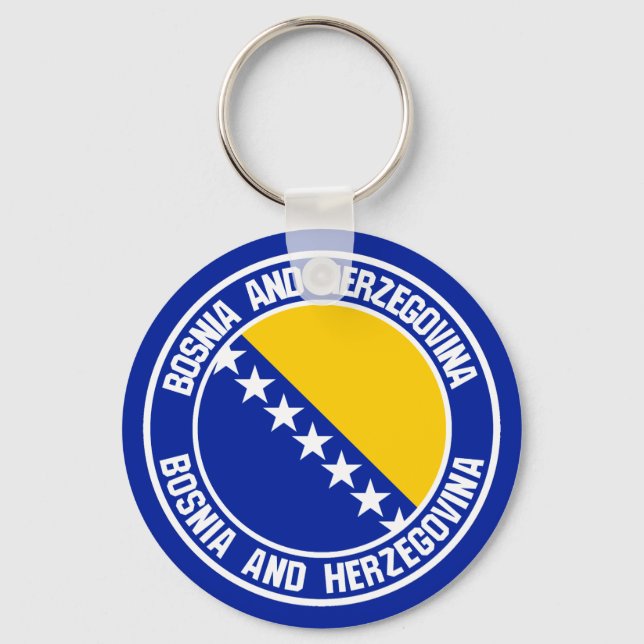Llavero Emblema redondo de Bosnia y Herzegovina (Anverso)