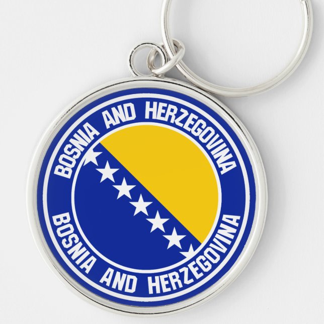 Llavero Emblema redondo de Bosnia y Herzegovina (Frente)