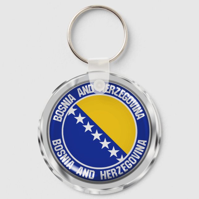 Llavero Emblema redondo de Bosnia y Herzegovina (Anverso)