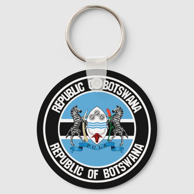 Llavero Emblema redondo de Botsuana (Anverso)