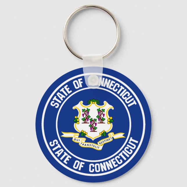 Llavero Emblema redondo de Connecticut (Anverso)