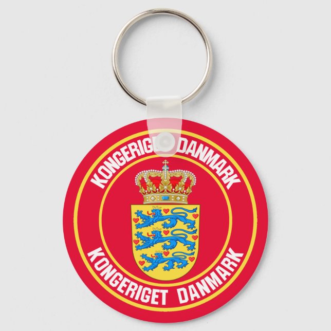 Llavero Emblema redondo de Dinamarca (Anverso)