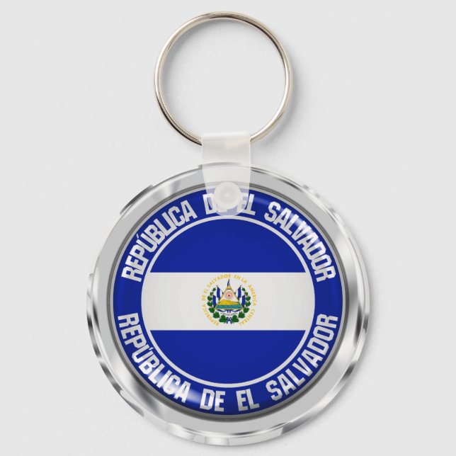 Llavero Emblema redondo de El Salvador (Anverso)