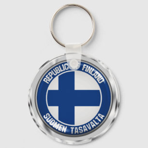 Llavero Emblema redondo de Finlandia