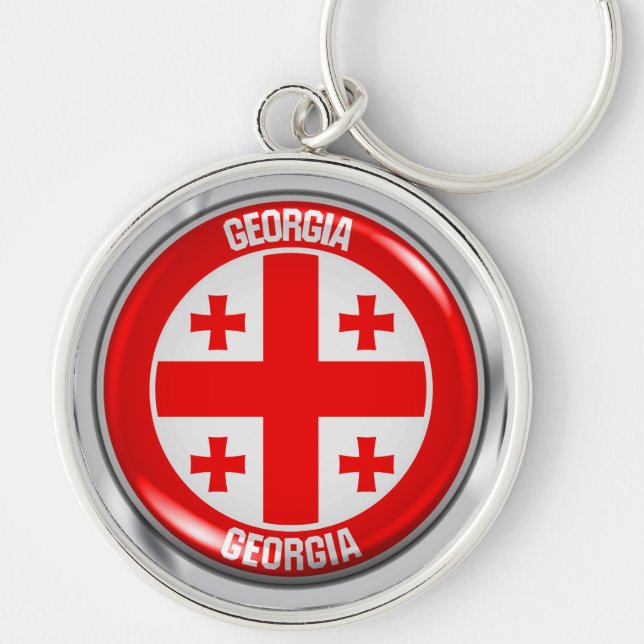Llavero Emblema redondo de Georgia (Frente)