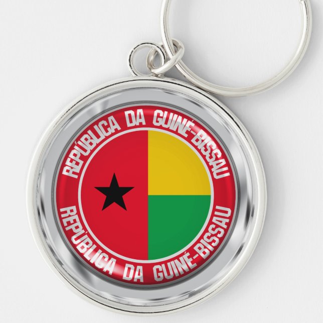 Llavero Emblema redondo de Guinea-Bissau (Frente)