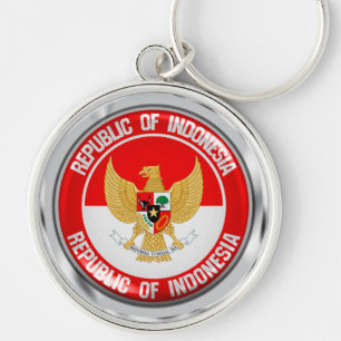 Llavero Emblema redondo de Indonesia