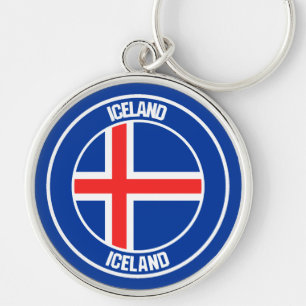 Llavero Emblema Redondo de Islandia