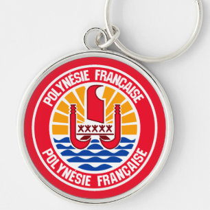 Llavero Emblema redondo de la Polinesia Francesa