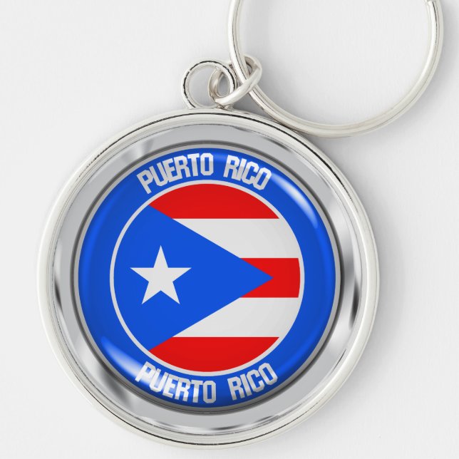 Llavero Emblema redondo de Puerto Rico (Frente)