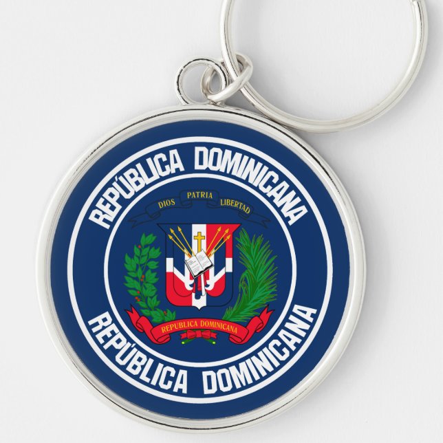 Llavero Emblema redondo de República Dominicana (Frente)