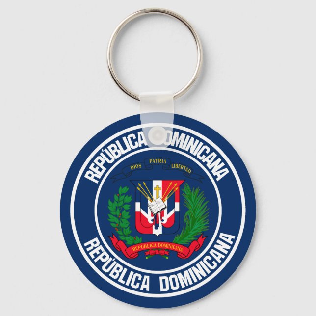 Llavero Emblema redondo de República Dominicana (Anverso)