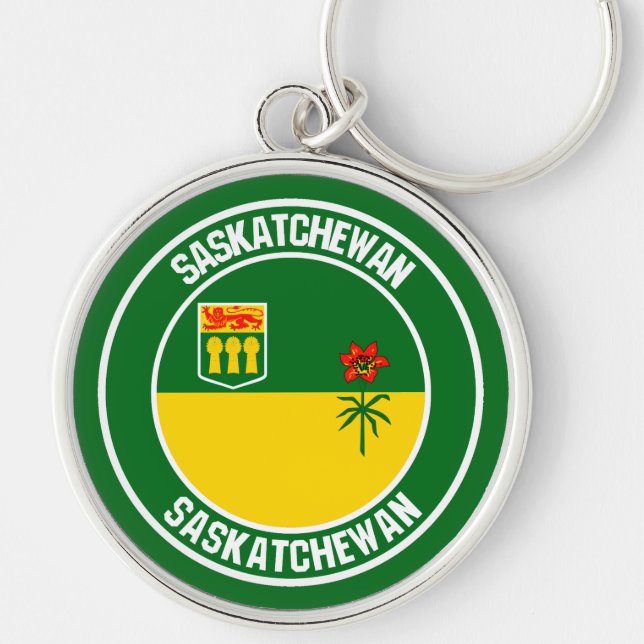 Llavero Emblema Redondo de Saskatchewan (Frente)