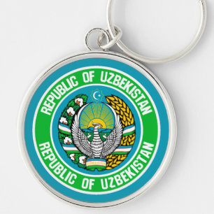 Llavero Emblema redondo de Uzbekistán