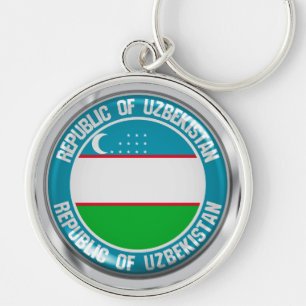 Llavero Emblema redondo de Uzbekistán
