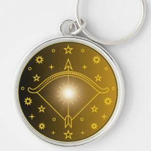 Llavero Emblema Zodíaco Sagitario Símbolo Celestial Mínimo