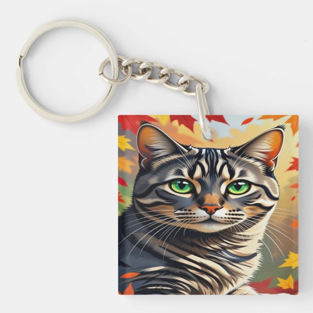 Llavero Emerald Gaze Tabby in Autumn Glow (Frente)