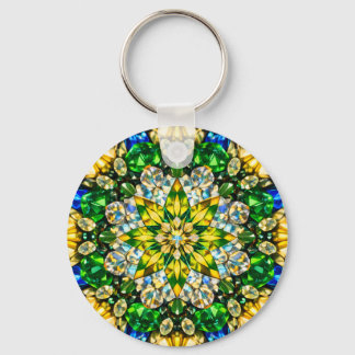 Llavero Emerald Kaleidoscope Mandala – Sparkling Keychain