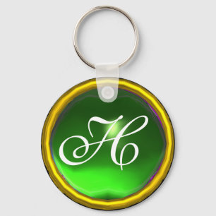 Llavero EMERALD MONOGRAM, amarillo verde