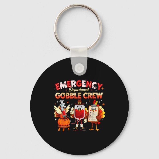 Llavero Emergency Department Gobble Crew Thanksgiving Nurs (Anverso)
